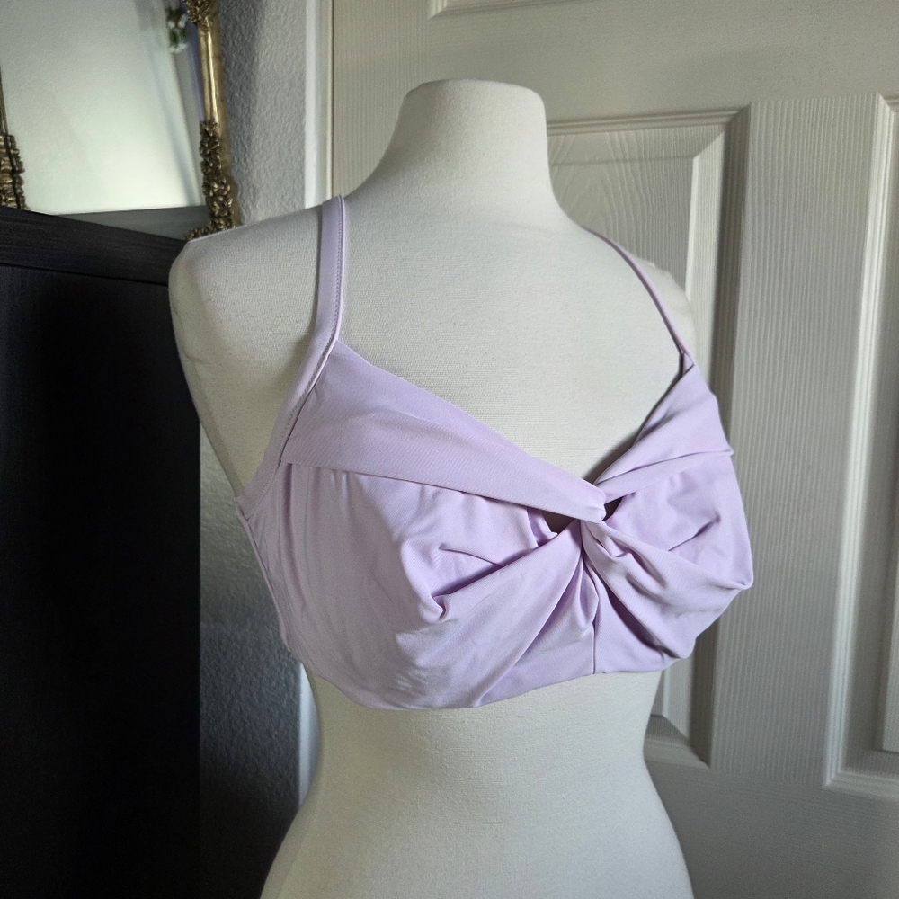 Athleta purple swim bathing suit top cross back adjustable straps